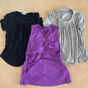 Three Breastfeeding/ Nursing Shirts - M/L